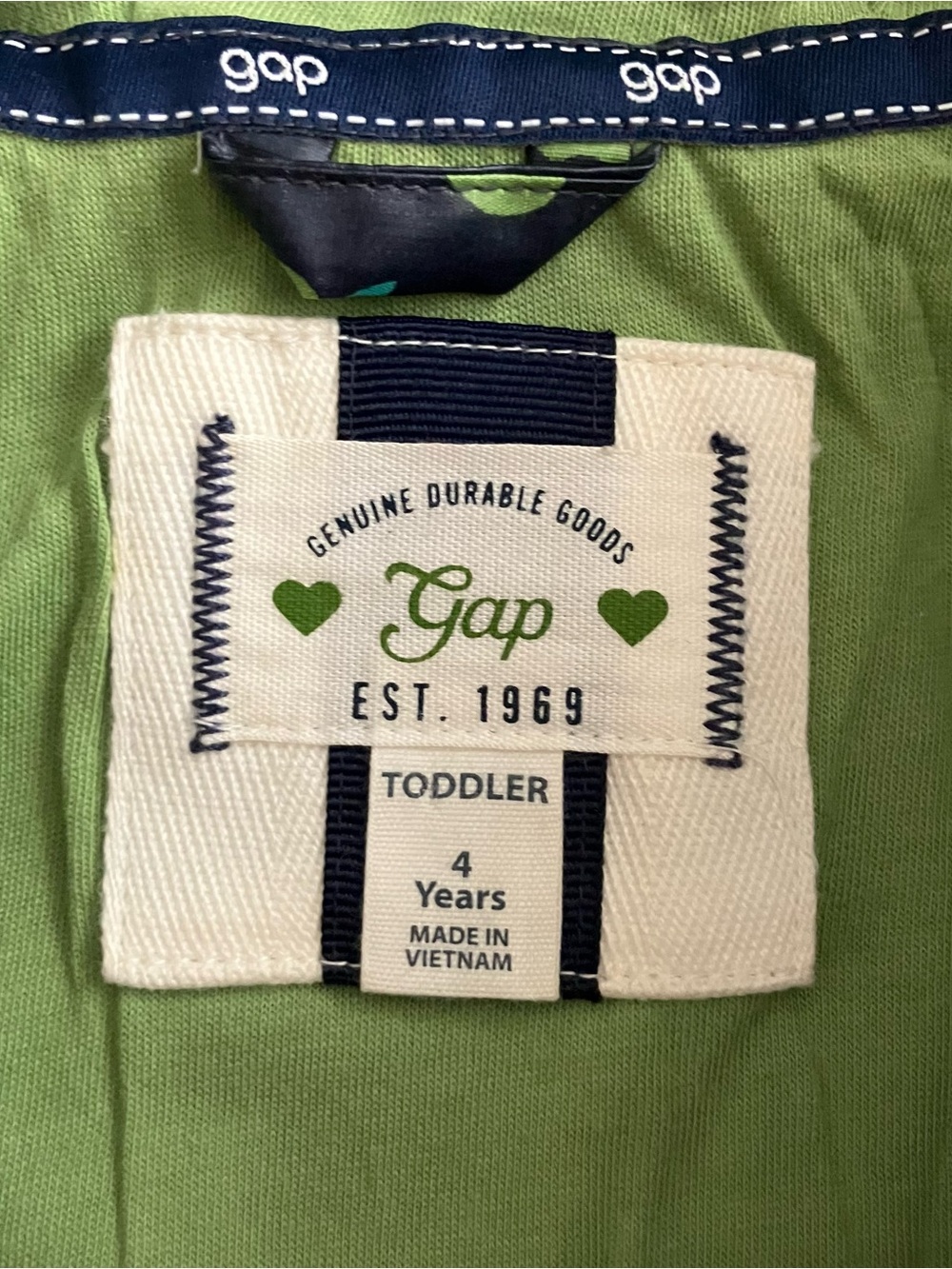 Kids Green and Navy Blue Raincoat - Picture 4 of 7